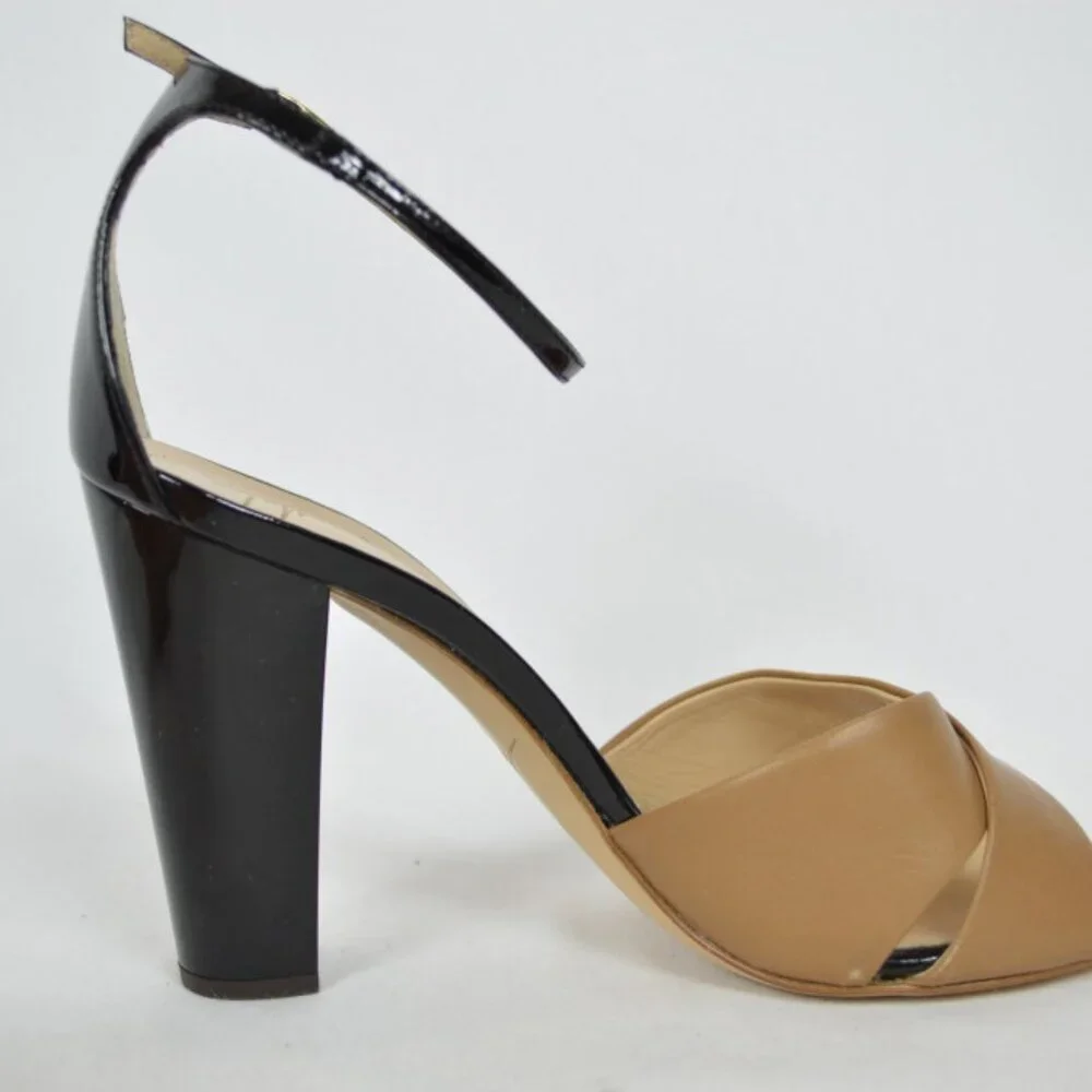 NIB Giuseppe Zanotti Tan Leather Ankle Strap Sandals Size Euro 39/US 8.5 Italy